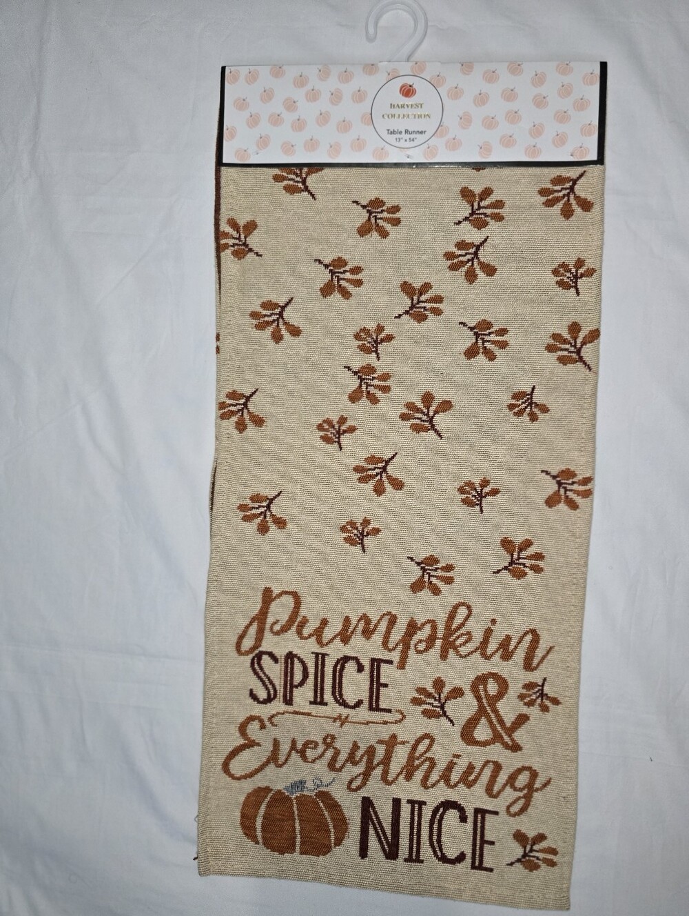 Pumpkin Spice & Everything Nice Fall Table Runner - Beige & Rust